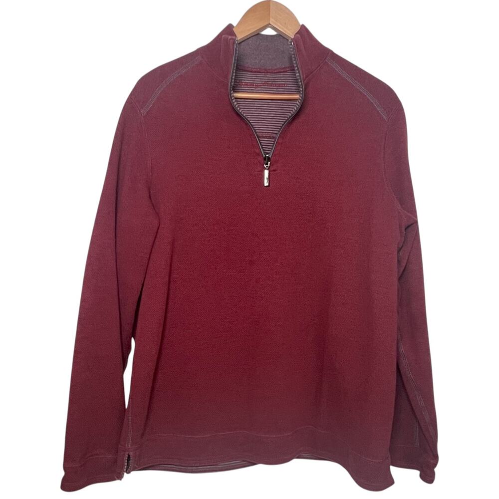 Tommy Bahama Men's L Half-Zip Sweatshirt Flip Coast Reversible  Long Sleeve